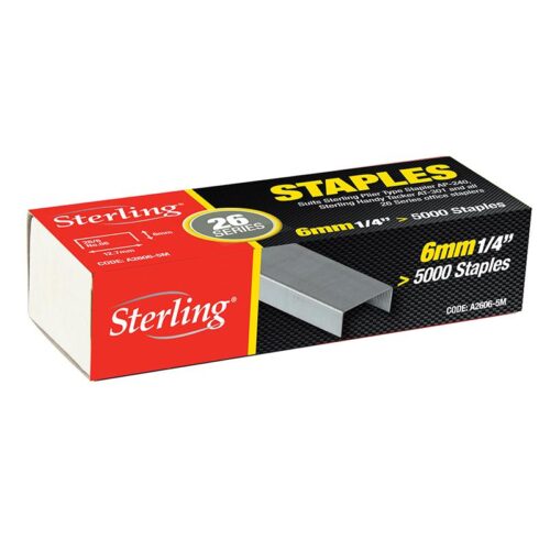 Sterling 26 Series Staples – 8mm/Box 5000