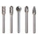 Alpha 5 Piece Carbide Burrset AL Cut 1/4" Shank