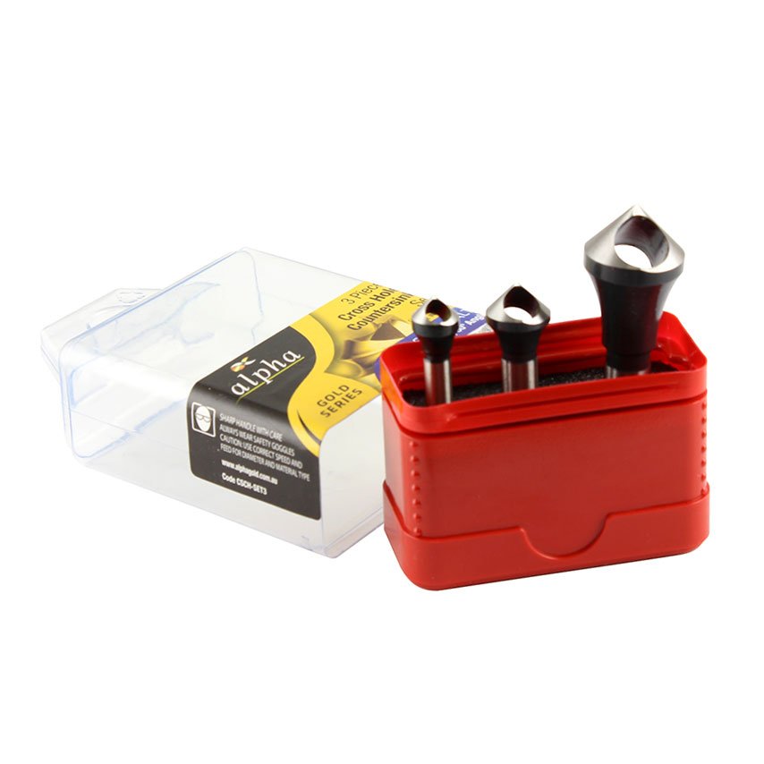 Alpha Cross Hole Countersink - 3pc Set