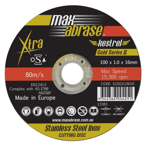 Maxabrase 100 x 1.0mm Cutting Disc – Stainless Gold Series II