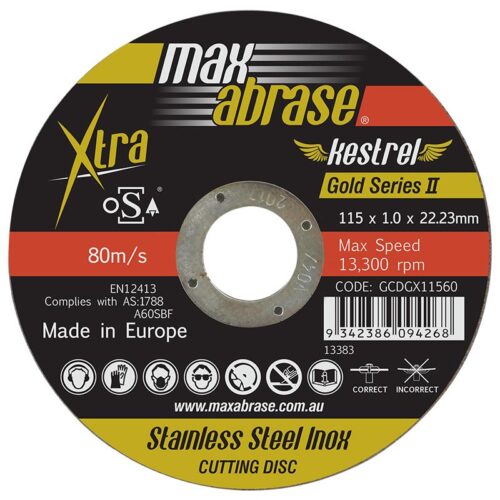 Maxabrase 115 x 1.0mm Cutting Disc – Stainless Gold Series II