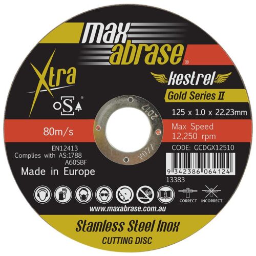 Maxabrase 125 x 1.0mm Cutting Disc – Stainless Gold Series II