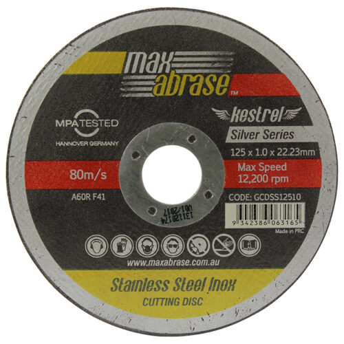 Maxabrase 125 x 2.5mm Cutting Disc – Stainless Silver Series