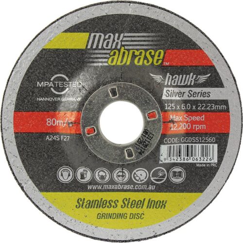 Maxabrase 100 x 6.0mm Grinding Disc – Stainless Silver Series