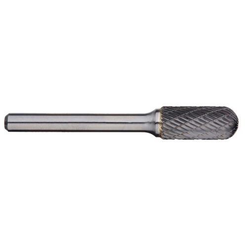 Alpha 3/8“ Cylindrical Ball Nose Carbide Burr – 1/4” Shank Long Series