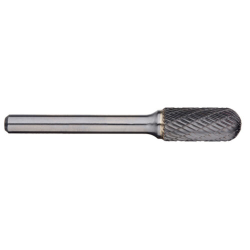 Alpha 1/2“ Cylindrical Ball Nose Carbide Burr – 1/4” Shank Long Series