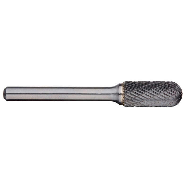 Alpha 1/2“ Cylindrical Ball Nose Carbide Burr - 1/4” Shank Long Series