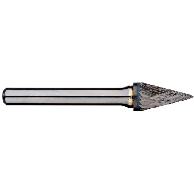 Alpha 6.0mm Pointed Cone Carbide Burr - 6mm Shank