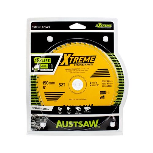 Austsaw Extreme Stainless Steel Blade 150mm x 20 x 52T
