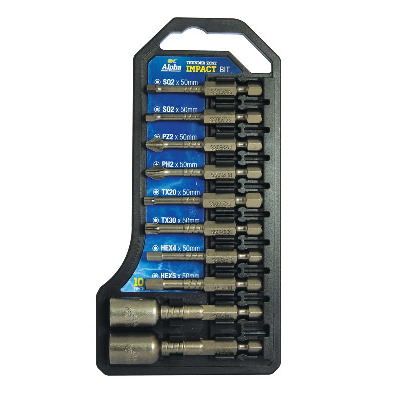 Alpha ThunderZone Impact Driver Bit Set 10pc