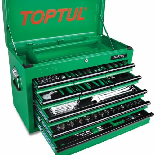 Tool Kit 186pc w/ 9 Drawer GREEN Top Box SAE/MM