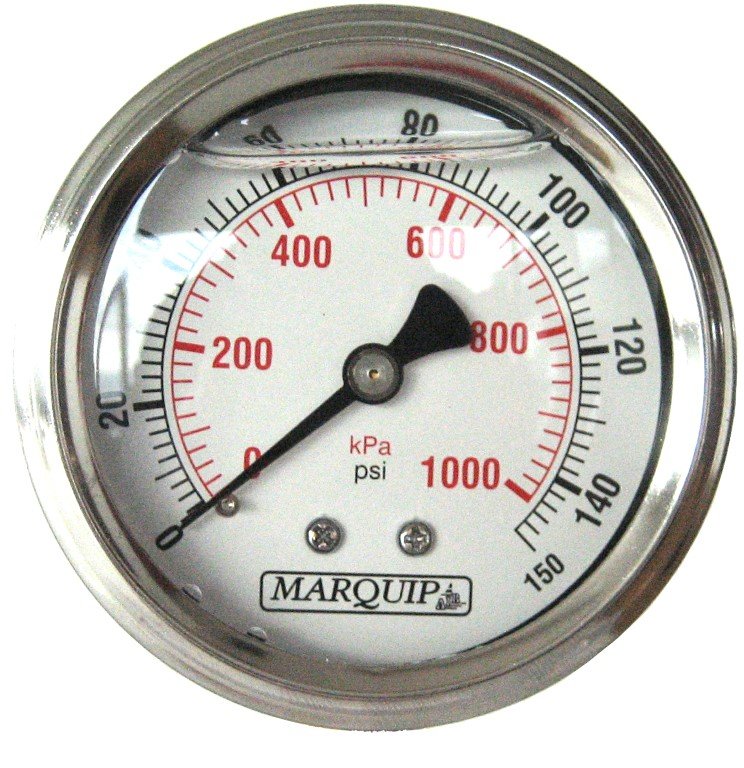 Gauge Air 63mm 1000kPa(150psi) 1/4 SS Rear mount