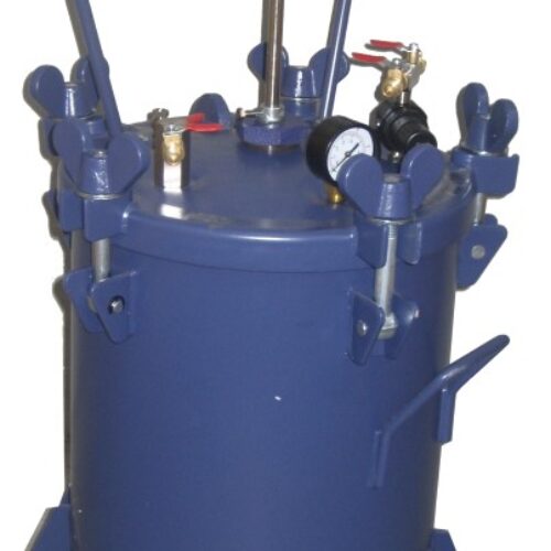 Pressure Pot , Paint 20L Man/AgitatW/Castors 1/4″
(for 3/8″ fluid fitting use PT20K)