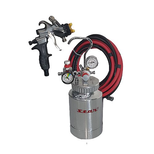 Apollo HVLP Spray Gun 2 litre Pressure Pot Kit