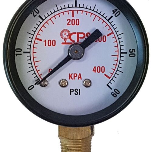 Pressure Gauge 40mm 1/8 bottom entry 400kpa 60 psi