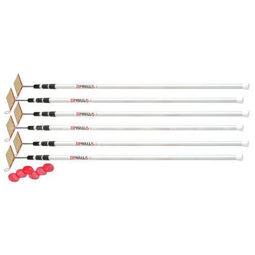 ZIPWALL® Aluminium Pole Kit 6 Pack 3.7 metre